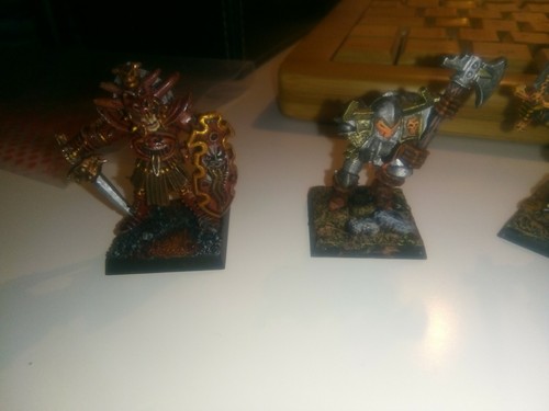 Khorne fantasy miniatures x7 Chaos Champion - similar  old world warhammer