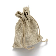 50pcs Small Burlap Jewelry Bags Drawstring Gift Packing Pouches Dark Khaki 9x7cm