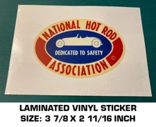 NHRA NATIONAL HOT ROD ASSOCIATION VINYL DECAL STICKER VINTAGE LOOK- DRAG RACING
