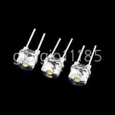 50pcs New Straw Hat 8mm 0.5W White LED Light Emitting Diode