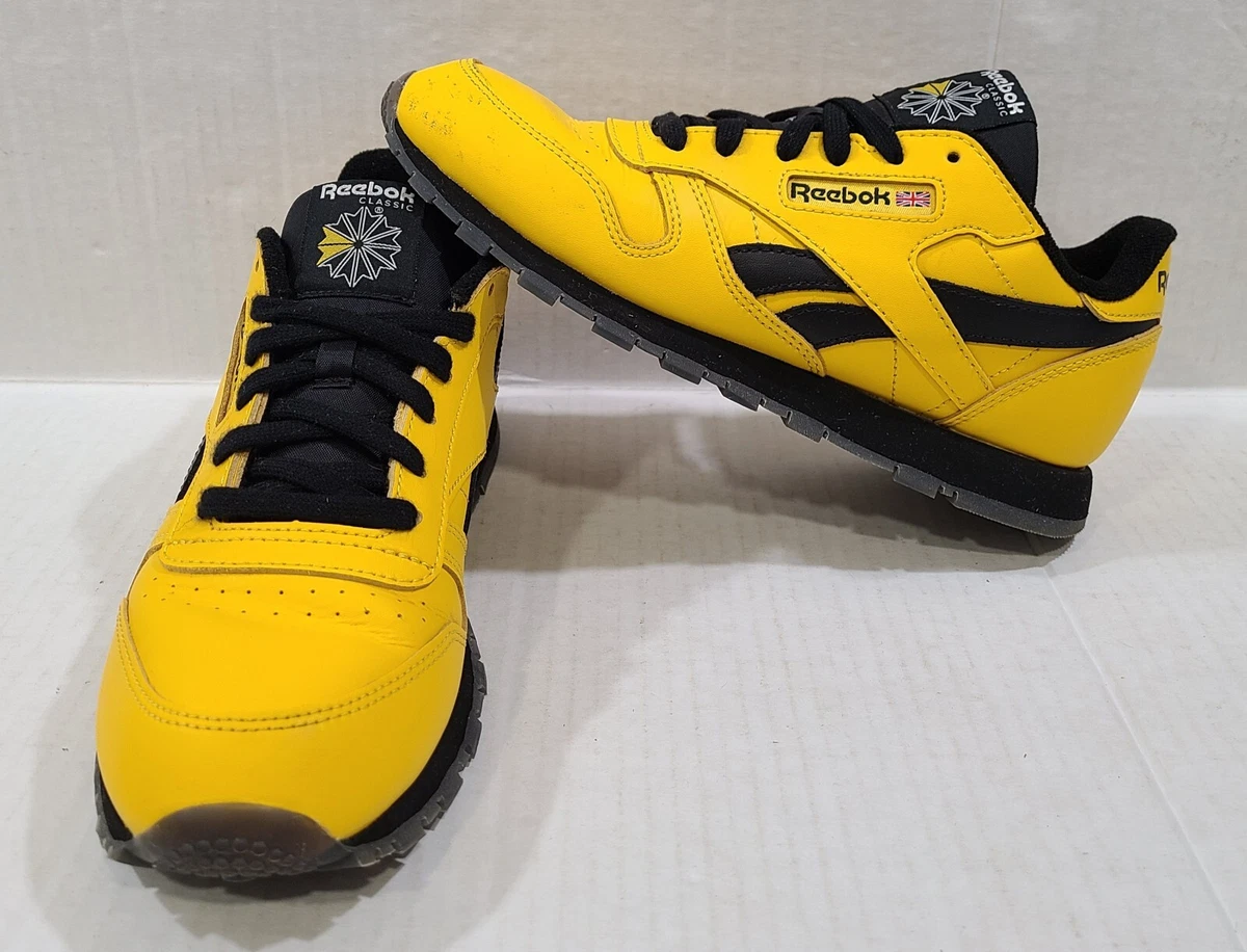 REEBOK Classic size Yellow Black Running Sneakers Shoes FU9215 | eBay