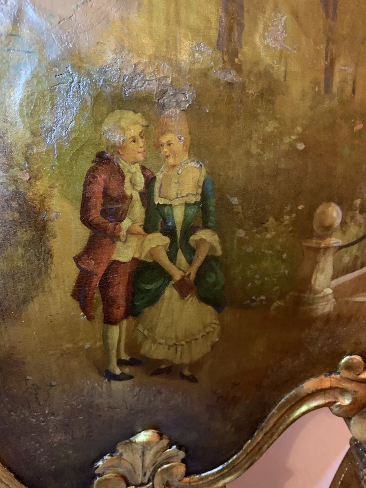 Уникальный антикварный боковой стул 18 века из золота 18 карат с ручной росписью - Изображение 4 из 4