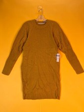 La Classe Couture Sweater Dress Womens S Mustard Yellow Long Raglan Sleeve NWT