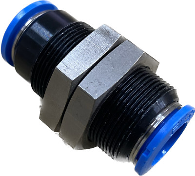 Festo QSS-12 12mm Push-to-Connect Bulkhead Fitting - Equal Port Pneumatic Coupling