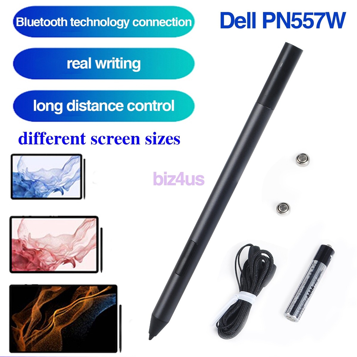 Dell PN557W Active Stylus Pen W55CJ Black For XPS, Latitude, Inspiron,  Precision