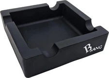 6-Inch Large Black Silicone Cigar Bulk Ash Tray, Unbreakable Cigar Ashtray, Flex
