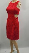 Morgan & Co. Junior's Red Sequined Lace Cutout Waist Dress Size 5/6