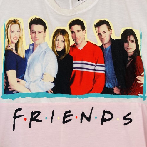 Friends TV Show Short Sleeve Sleepshirt Graphic Cast Print XL Oversized White - Picture 2 of 8