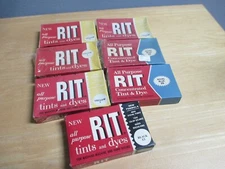 7 Vintage Rit Tints & Dyes Black Yellow Royal Blue