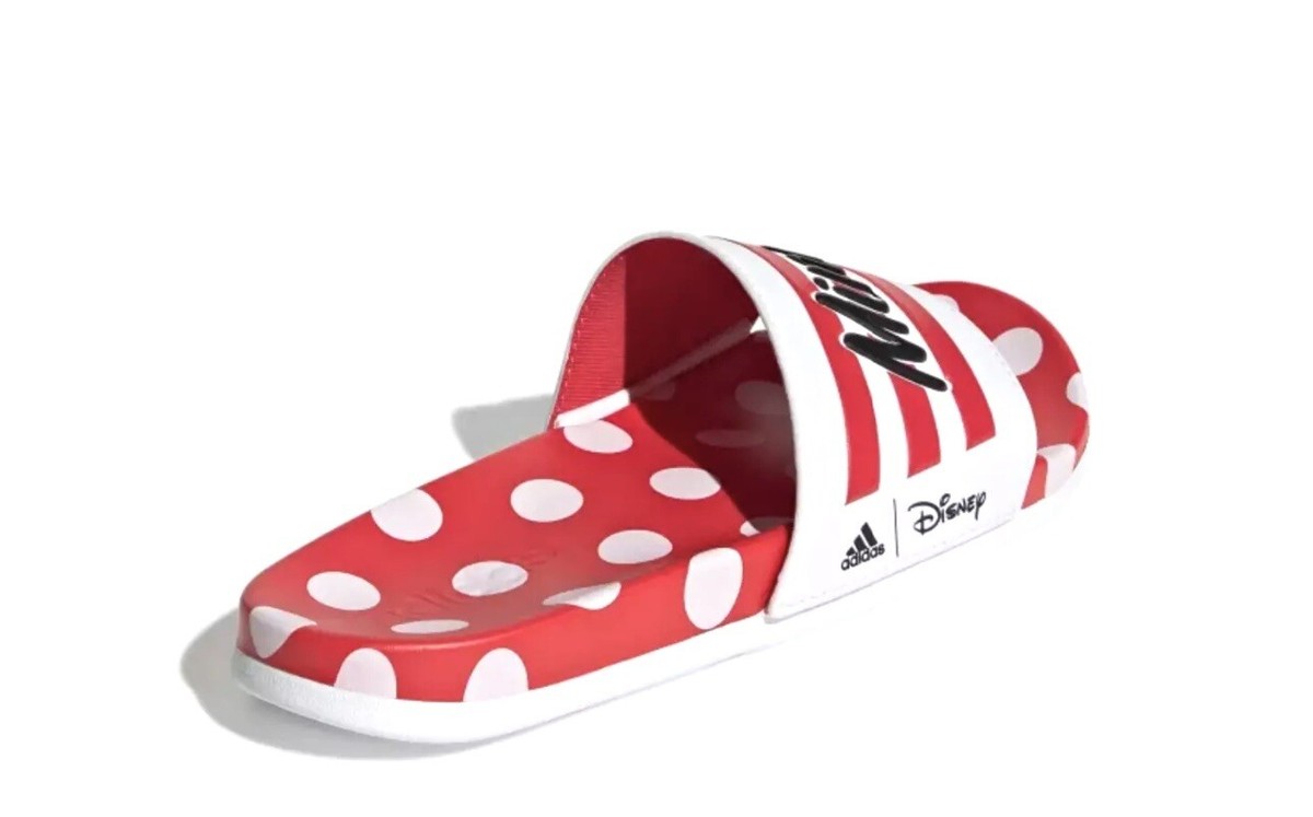 WOMEN'S ADIDAS DISNEY MINNIE MOUSE ADILETTE COMFORT SLIDES RED