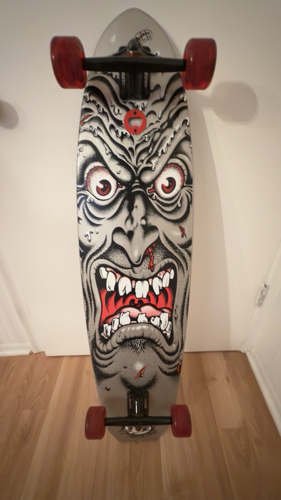 Super RARE Santa Cruz Gray Rob Roskopp Face Skateboard Longboard Deck - Big Wave