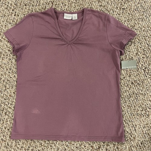 Sonoma V-Neck Shirt Damen Kurzarm Pullover Neu - Bild 1 von 16