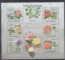 E553. Mozambique - MNH - 2010 - Nature - Flora - Flowers - Peonias