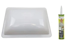 Straight Creek Trading RV Roof Outer Skylight, 14" X 22" White + Dicor 501LSW-1