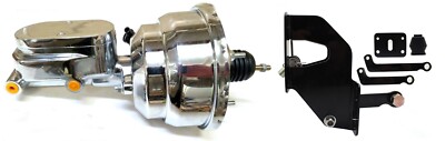 8'' Chrome Brake Booster Flat Top Master Cylinder FITS 1962 1974 Mopar A B E Body