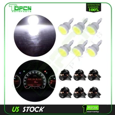 6pc 194 T10 Twist Lock Wedge Socket + White COB Instrument Panel Dash Light Bulb