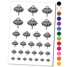 Coneflower Echinacea Temporary Tattoo Water Resistant Set