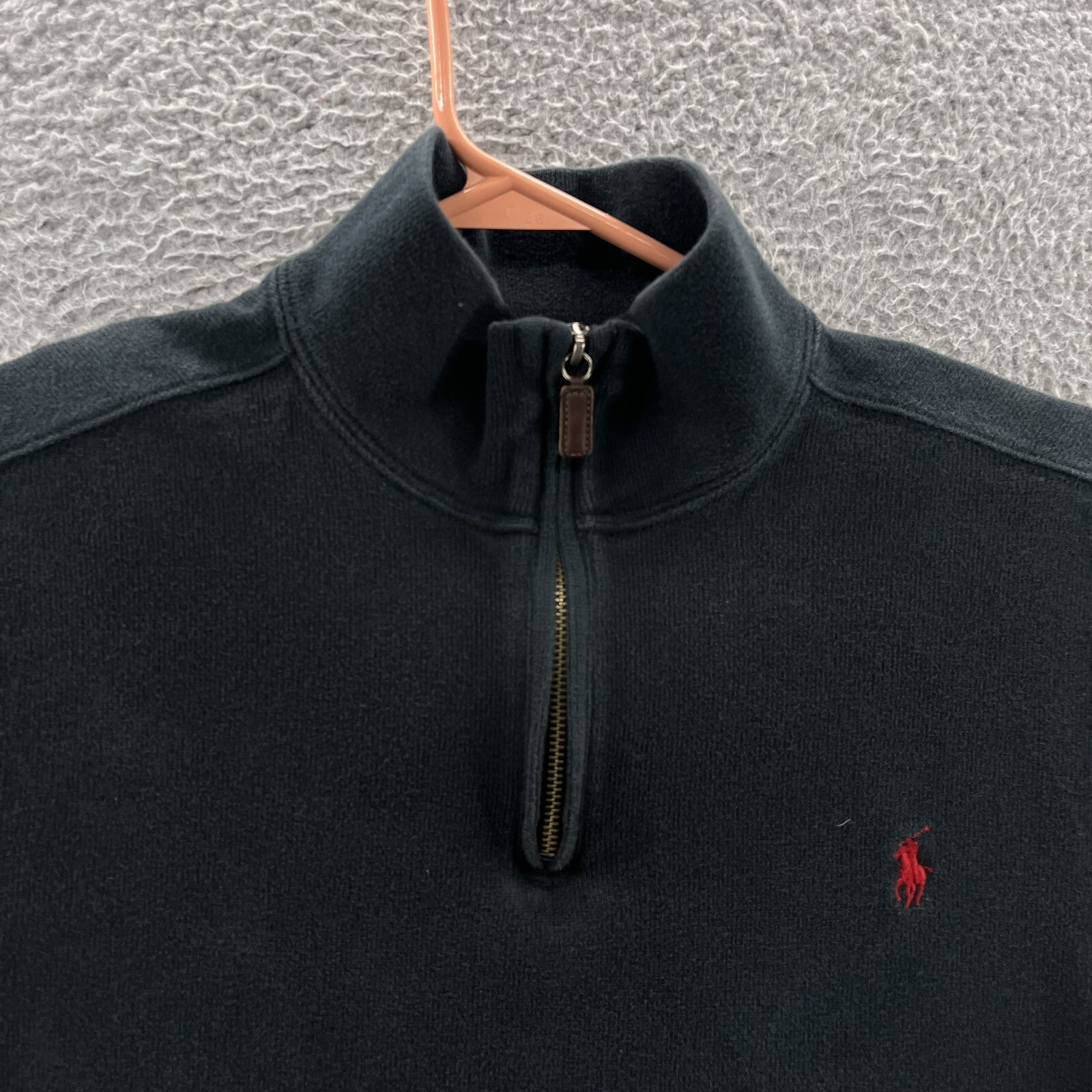 Polo Ralph Lauren Felpa Uomo Extra Large Nera 1 4 Cerniera Pullover Logo Pony