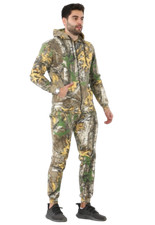 Mens Forest Army Camouflage Tracksuit ZIP Up Hoodie Jogger Full Set Fishing