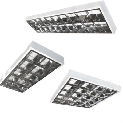 BEMKO/GTV LED Rasterleuchte 4x60cm 2x60cm 2x120cm T8 Anbau Bürolampe Aluraster Röhren Set