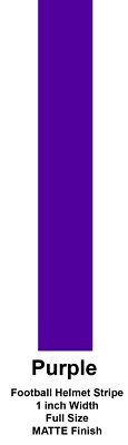 Full Size 1 inch MATTE Purple Football Helmet Stripe - 20 mil 3M