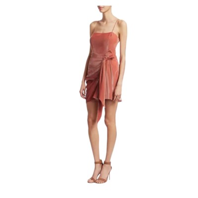 CINQ À SEPT Kiki Velvet Spaghetti Strap Mini Dress Rosewood