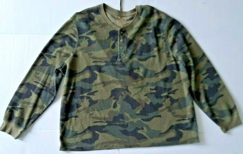Faded Glory Thermal Henley Shirt Mens 