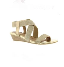 SOFFT Women's •Imala• Criss-Cross Gold Beige Slingback Sandals Size 7.5 M
