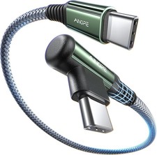 Short USB C to USB C Cable 1.5FT 1 Pack 60W Fast Charging Nylon Braided Type C