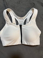 Nike Dri-Fit Women's Small White High Support Front Zip Up Sports Shape Bra 