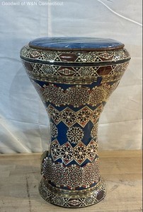 Ikaa Diab Darbuka Doumbek Goblet Bongo Drum Blue Geometric Inlay Gig Bag