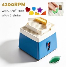 Stained Glass Grinder 4200RPM Art Grinding Tool w/ 2 sinks 5/8"Grinder Bit New