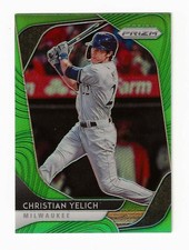 CHRISTIAN YELICH  2020 PANINI PRIZM GREEN PRIZM #52/125 CARD #131 - BREWERS