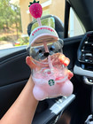 Starbucks Bear Figural Clear Pink Plastic Cup w/ Straw, Strawberry Topper 355ml — photo 2