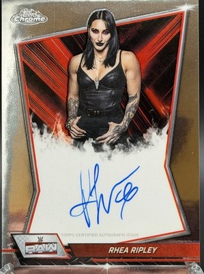 2025 Topps Chrome WWE Rhea Ripley Red Brand (ON CARD) Autographs RBA-RHE