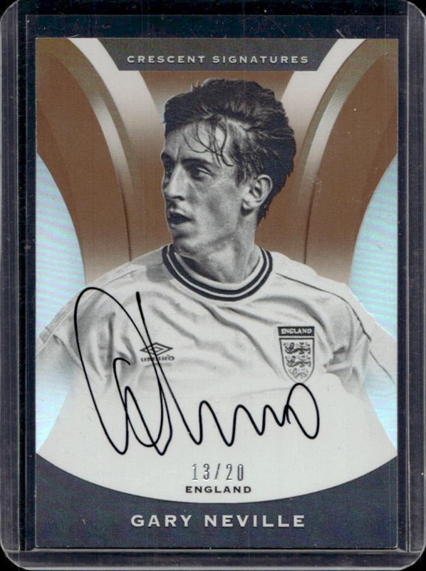 2017 Panini Nobility Gary Neville Crescent Signatures Bronze Auto #/20 England