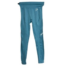 Gymshark Flawless Knit Tights Teal Blue Small Workout Athletic Gym Running