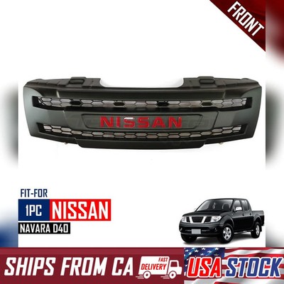 GRILLE FRONT BLACK RED LOGO LED YELLOW FOR NISSAN NAVARA FRONTIER D40 2004-2008
