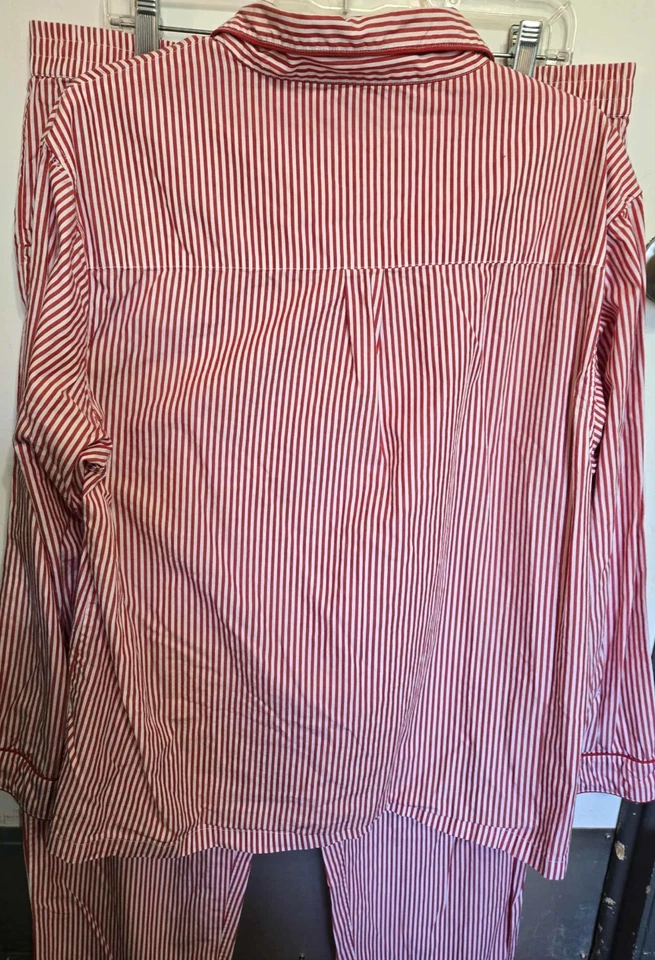 Lake пижамы красный белая полоса трубки хлопок длинным рукавом комплект женщин XL A740 - Изображение 4 из 4