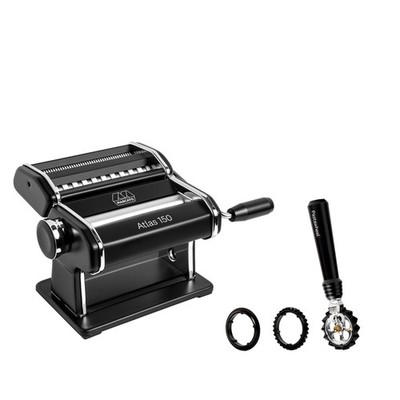 Marcato - Nudelmaschine ''Atlas 150 Design'' + Pastaschneider ''Pastawheel'' - Nero