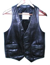 Vintage Georgetown Leather Design, Western Style Black Vest, Size 40