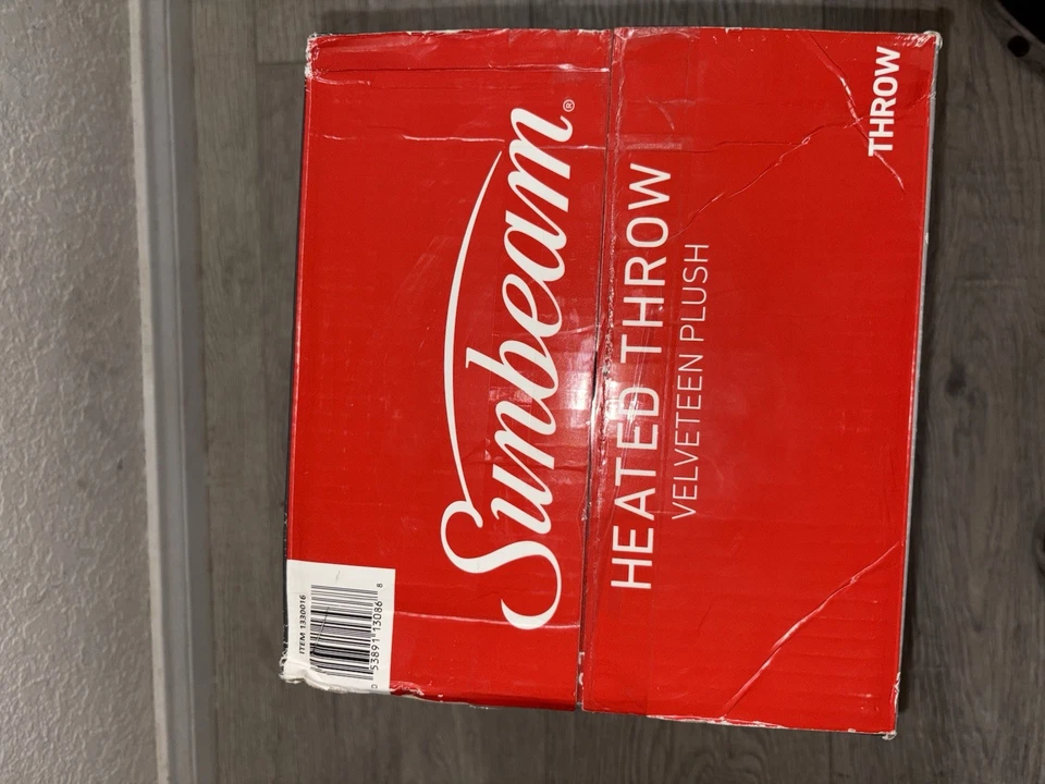 Sunbeam Blue Velveteen Heated Plush Throw 50" x 60" 3 Settings 3 Hour Auto Off - Image 3 of 3