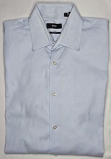 Mens Boss Hugo Boss Long Sleeve Pinstriped Button Up Shirt Size 15 32-33