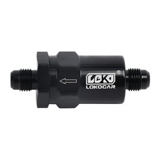 Lokocar 6an Billet Inline Fuel Filter 30 Micron Aluminum For 38 Fuel Line 1pc