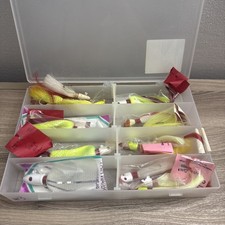 Lot Of 16 Bucktail Jig Heads Fishing Hooks Tackle Box Find!