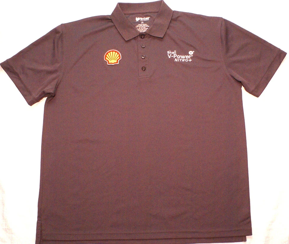 Shell V-Power Nitro Oil Gas Employee Uniform Polo Golf Shirt Mens XL - Image 2 of 2