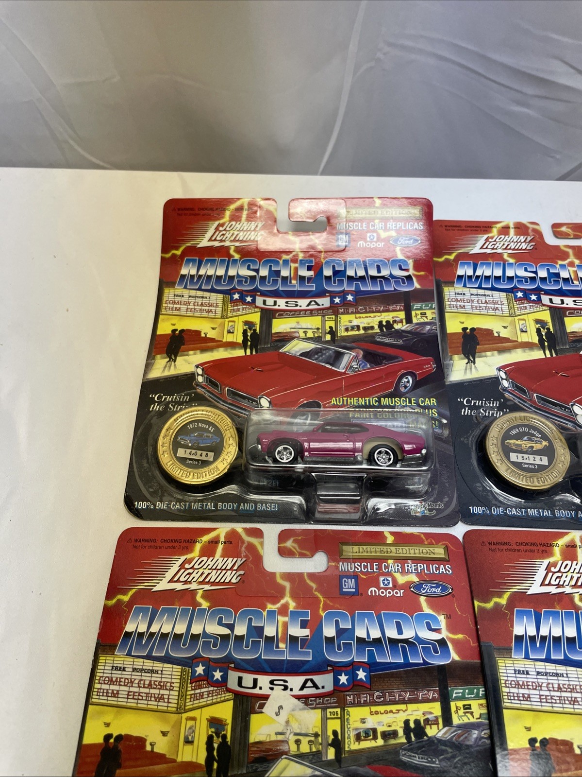 Complete Set of 10 Johnny Lightning 1/64 Muscle Cars Cruisin' the Strip See Pics