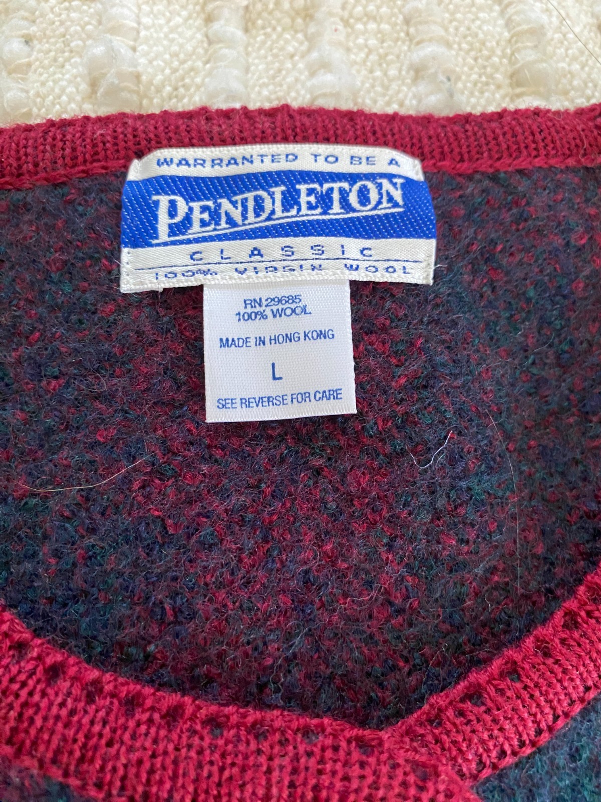vintage pendleton classic button down sweater 100… - image 3