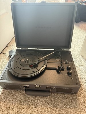 Crosley Cruiser Turntable Record Player Black w/ Pitch Control, Headphone Jack