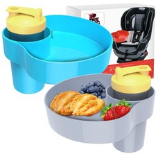 2PCS Car Seat Snack Tray for : Car Tray with Cup Holder, Toddlers Road Trip E...